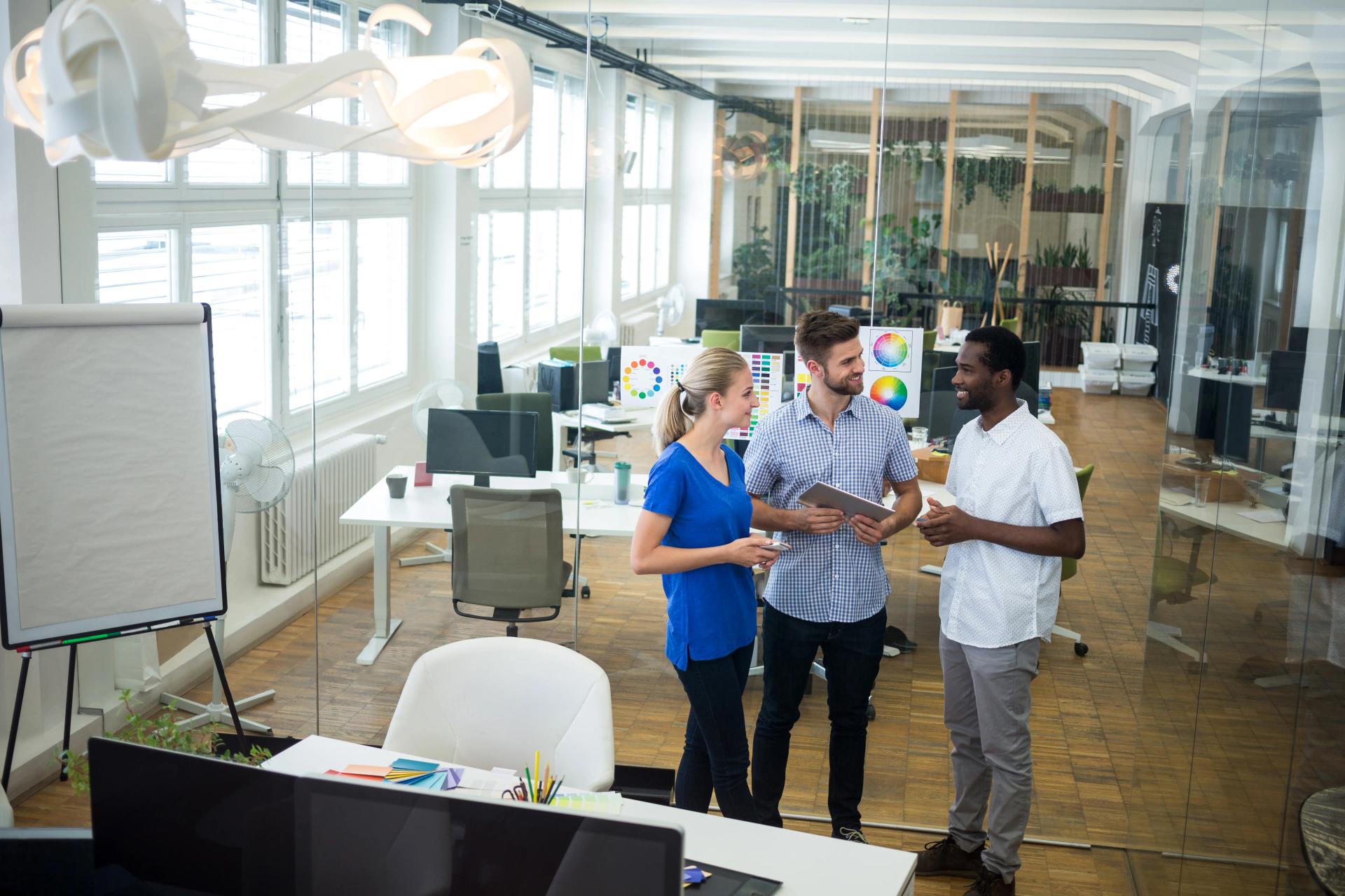 Professional team collaborating on IT solutions